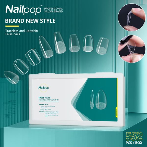 Nailpop Tips 552pcs Fake s All for Manicure Artificial Supplies Extension Bambini Strumenti per professionisti della bellezza 220716
