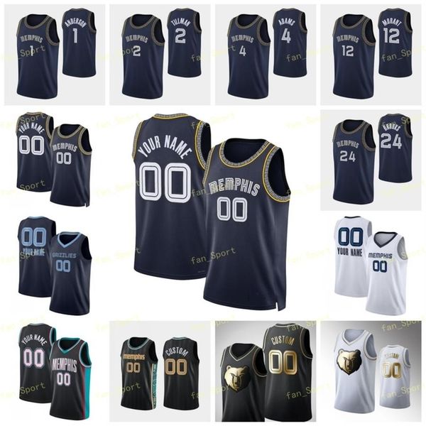 

75th 2022 city earned edition custom ja 12 morant dillon 24 brooks desmond 22 bane jaren 13 jackson de'anthony 0 melton baske255u, Black