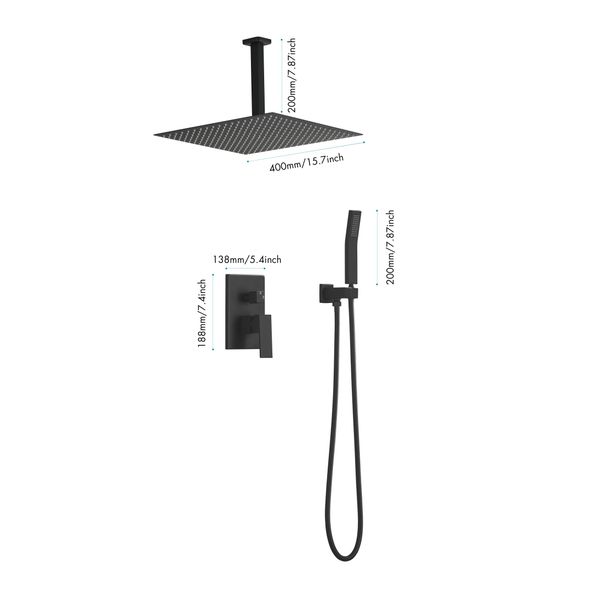 

deluxe rain mixer shower combo set ceiling mounted rain shower head faucet