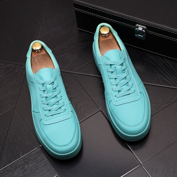 

fashion designer low white wedding dress party shoes british style lac-up mens sports sneakers spring autumn round toe driving single walkin, Black