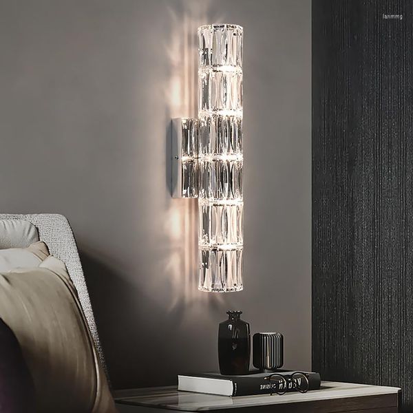 Стеновая лампа современное искусство хрустальное дизайн светодиода для гостиной спальни спальни прикроватная коридор эль -вилла