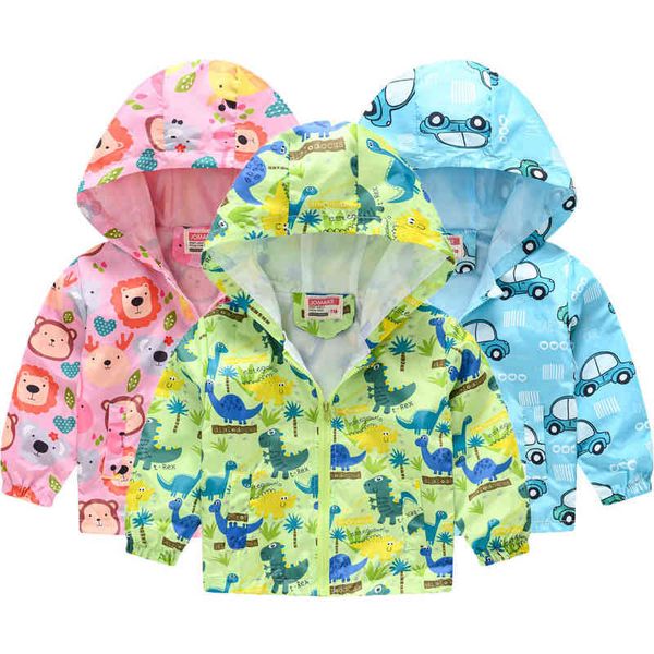 

cute dinosaur autumn boys cape spring children coat boy sweatshirt active children windbreaker baby clothes j220718, Blue;gray