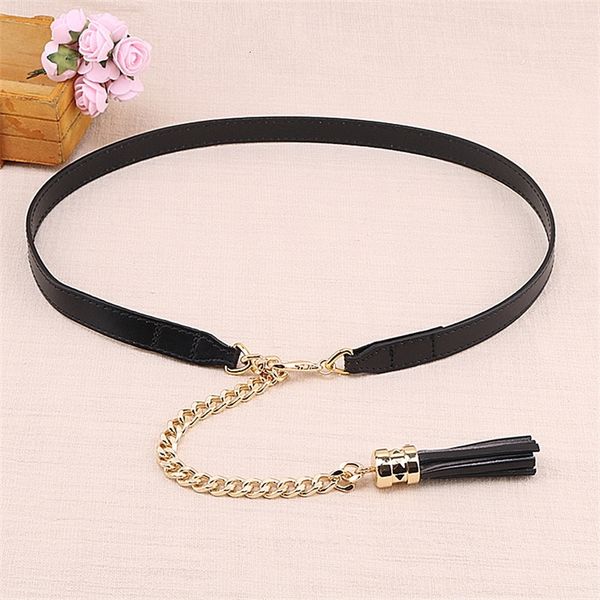 

belts batch of first layer cowhide pendant leather waist chain korean fashion thin belt women's accessories decorative women uzp8, Black;brown