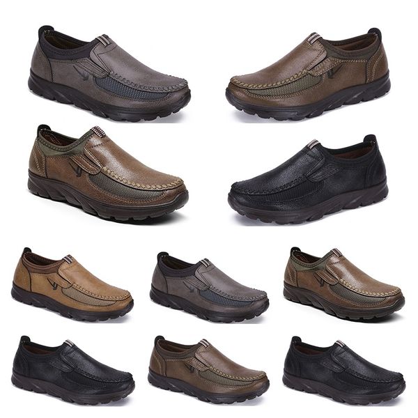 

2022 ninety mens casual shoes leather british style black white brown green yellow red fashion outdoor comfortable breathable