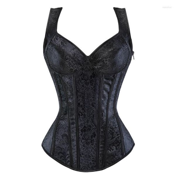 Bustiers Corsets Mulheres Shaper Overbust e Moda Sexy Corset Strapas de ombro Tanque Tanque Lace Up Topbustiers