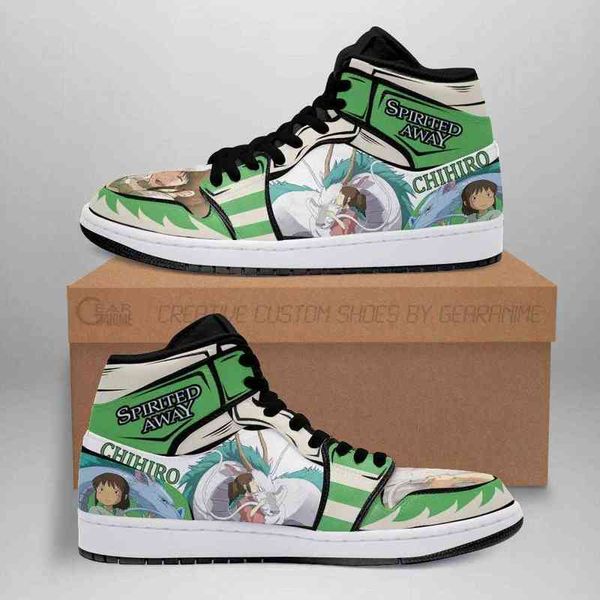 

chihiro and haku sneakers spirited away fan gift idea, Black