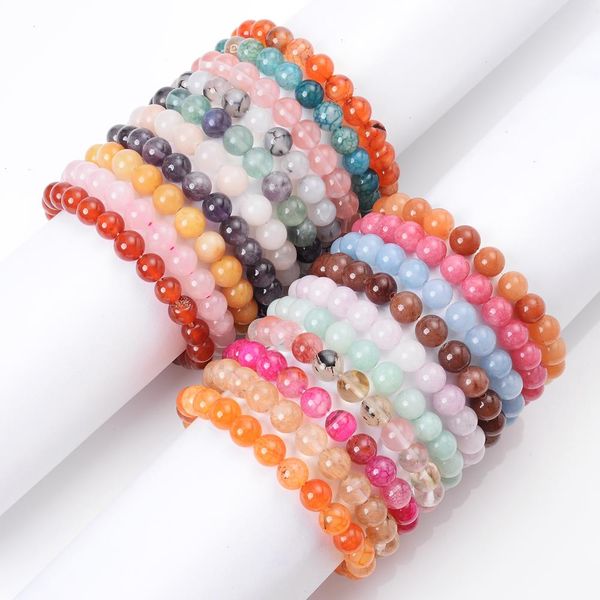 

8mm natural stone bracelet strands amazonite crystal agates aventurine reiki, Black