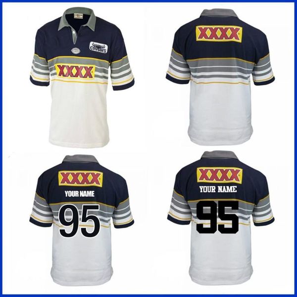 Herren T-Shirts QUEENSLAND COWBOYS RETRO JERSEY Größe S-M-L-XL-XXL-3XL-4XL-5XLHerren HerrenHerren