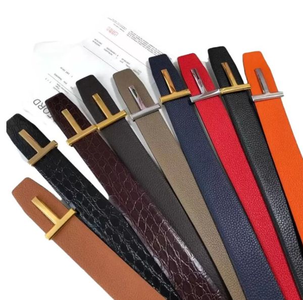 

grade aaa designers tom belt men high-end quality business belts men double t buckle fashion women genuine leather waistband with original b, Black;brown