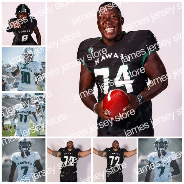 

football jerseys custom hawaii jersey dedrick parson aaron cephus justus tavai khoury bethley nick mardner james phillips scott tru edwards, Black;red