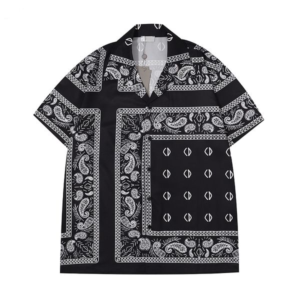 

luxury designer shirts mens fashion geometric print bowling shirt hawaii floral casual shirts men slim fit short sleeve dress tshirt variety, White;black