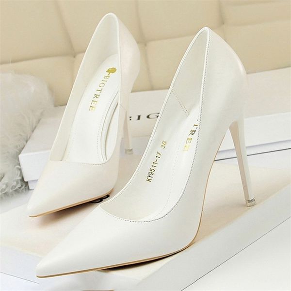

bigtree pumps fashion black pink white wedding shoes ladies stiletto women heels 220802