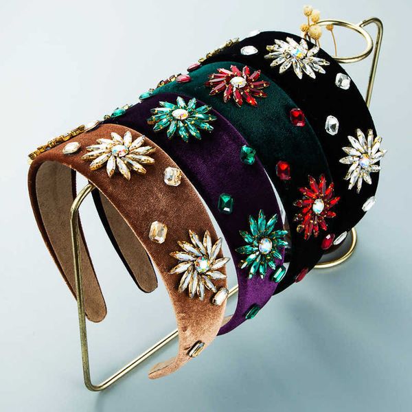 

heming hair hoop new baroque style new flannel inlaid hoop, Silver