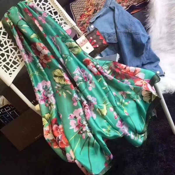 

Scarves high quality printed rayon women's high-end fashion sunscreen beach scarf Silk Scarf Shawl