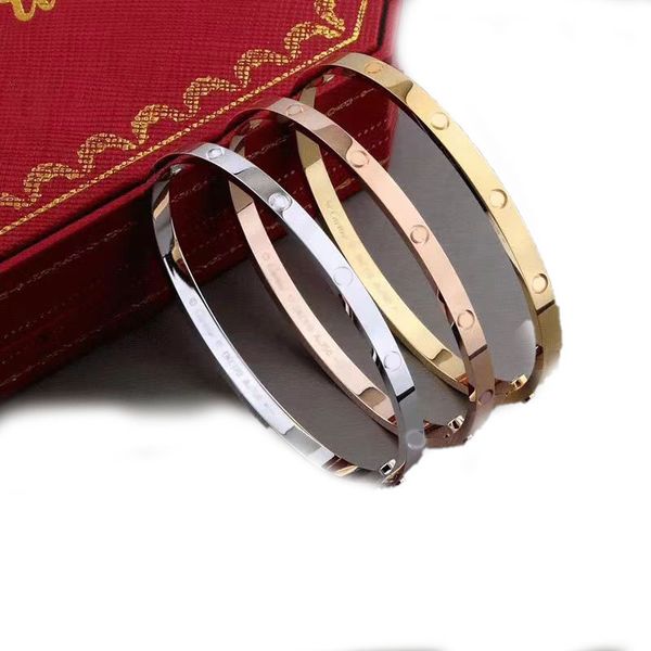 

designer fashion bracelet cuff titanium steel love bracelet 18k fadeless gold and silver rose jewelry velvet bag, Golden;silver