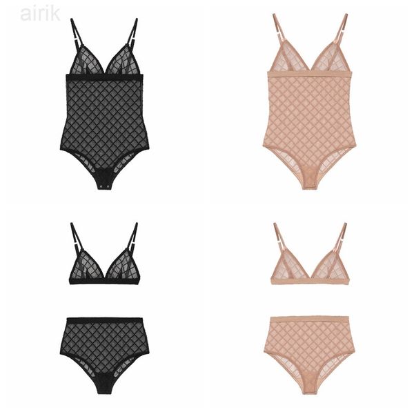 

vintage letters tulle bodysuit corset lace embroidered bra briefs set thin breathable womens bodysuits underwear see through leotard, Black;white