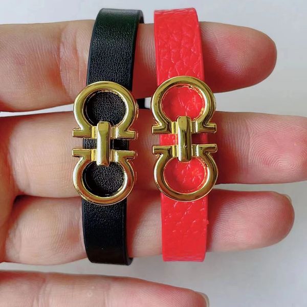 

23fashion charm bracelet buckle leather tape wristband bracelets designer man women jewelry, Golden;silver