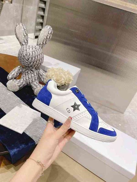 

d2022 women's shoes fall new r sports casual trend fashion cowhide outdoor low-shoes white and blue t220810, Black