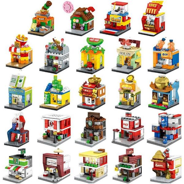 

urban children's mini street view city building blocks diy assembly 3d284n