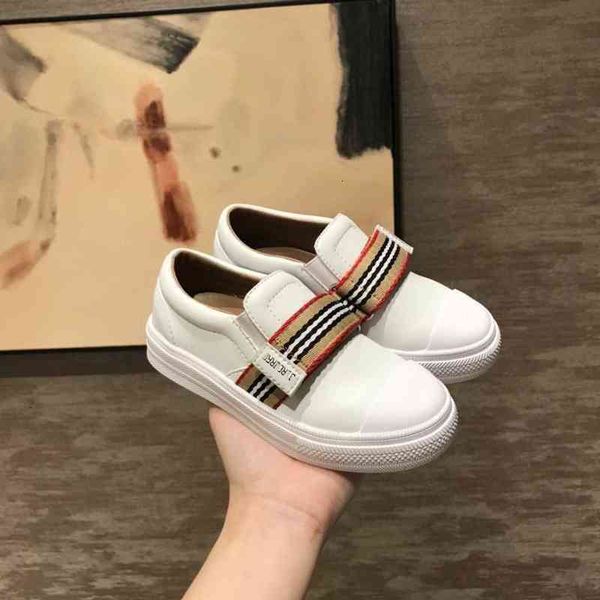 

gaoding children's shoes children's small white shoes genuine leather spring and autumn soft soled boys' board shoes, Black