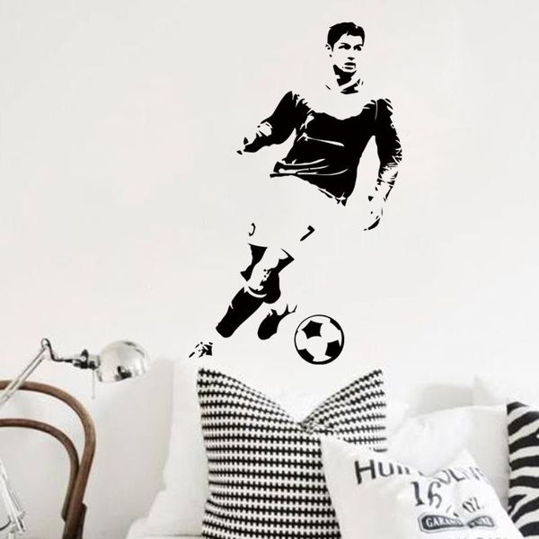 Adesivi murali Art Design Decorazione per la casa Calciatore Ronaldo Adesivo rimovibile Decorazioni per la casa Calcio Cristiano Decalcomanie in camera da letto