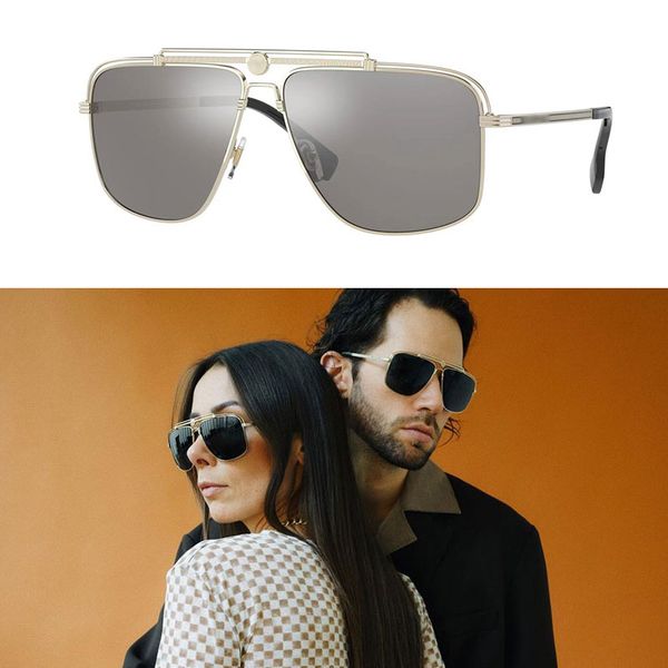 

sunglasses electroplating temple metal frame 2242 medusa head 3d style men women designer sunglasses original box, White;black