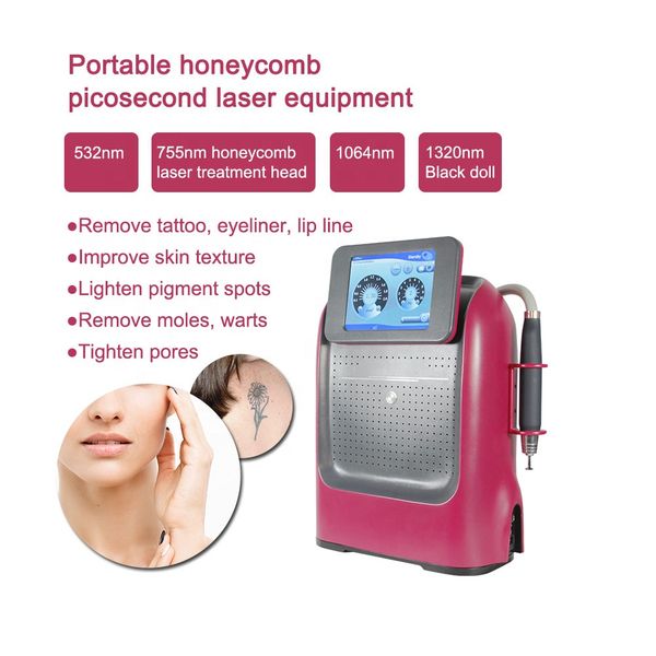 

ce approval q switch nd yag picolaser picosecond tattoo removal machine pigment treatment dark spot remove carbon laser peel device for salo, Black