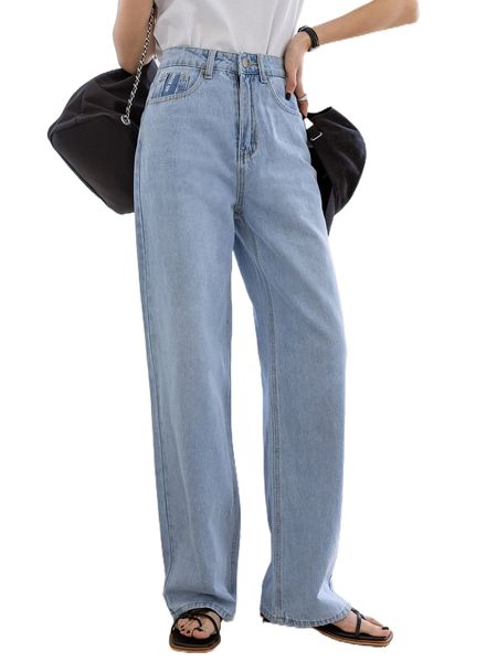 

dazy slant pocket wide leg jeans j9lq#, Blue