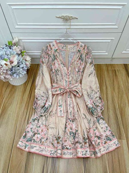 

2022 australia zim dress holiday series milky white watercolor flowers linen miniskirt, Black;gray