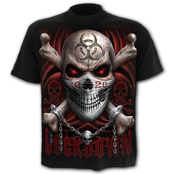 

3d skull theme mens tshirts high street print horror series t shirts summer fashion boys clothing large size tshirt 220607, White;black