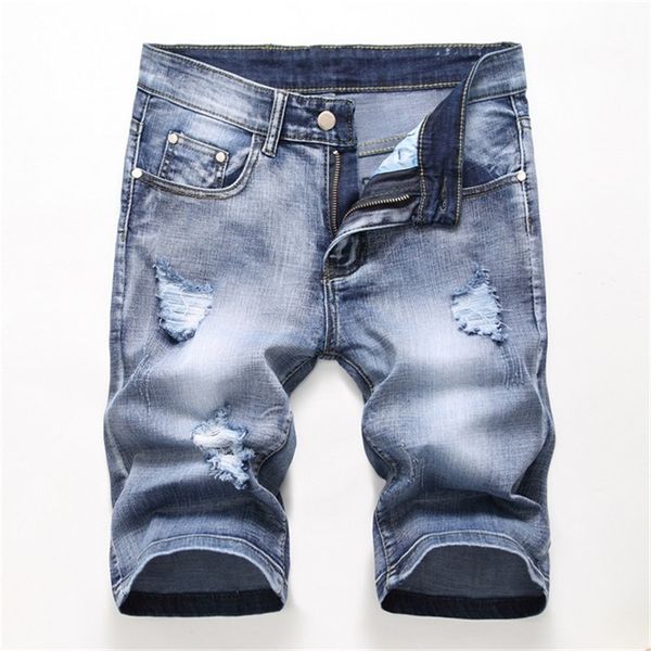 Sommer Denim Shorts Männer Jeans Männer Jean Bermuda Skate Board Harem Herren Jogger Knöchel Riss Welle 38 40 42 220715