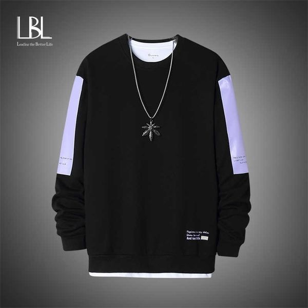 

oversized crewneck sweatshirt men spring solid hip hop japanese streetwear pullovers yellow hoodie men sweatshirts male 210706, Black