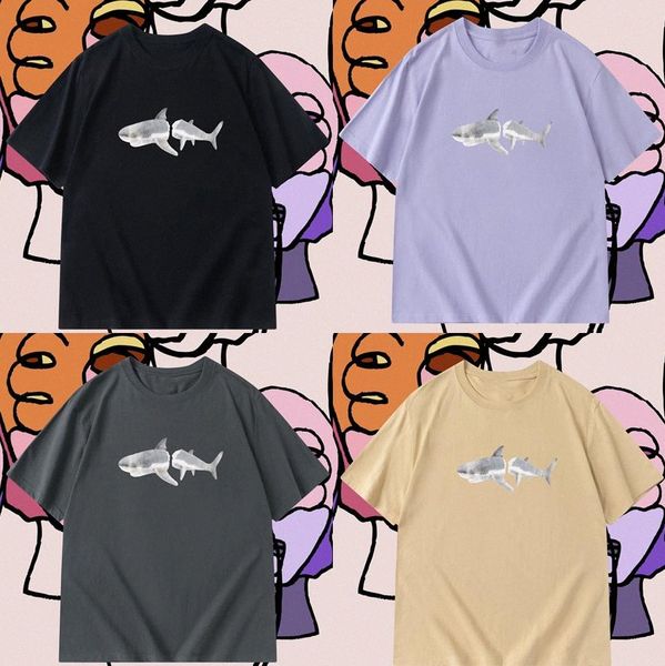 

summer designer shark t shirt hip hop printing tshirts men women loose tee clothing tees mens palm z6yq#, White;black