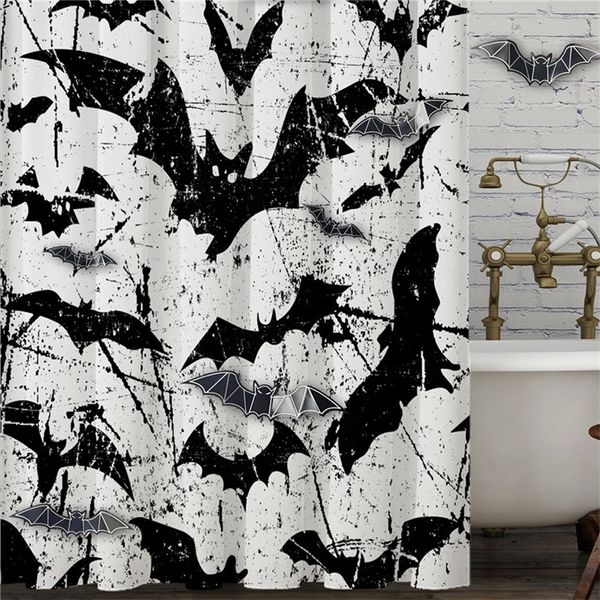 Creativo tema halloween pipistrello simpatica tenda da doccia zucca decorazione bagno antivento arredamento per la casa 220429