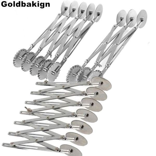 Goldbaking Spezzatrice regolabile per pasticceria Tagliapasta per pizza Ruota per pasta Coltello Spezzatrice per ruote in acciaio inossidabile T200523