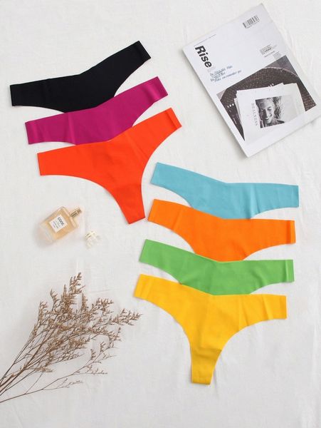 

7pack no show panty k3ge#, Black;red