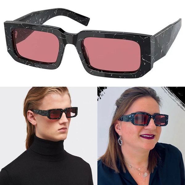 

spr06y mens designer symbole sunglasses original rectangular frame lunette retro luxuryeyeglass fashion women triangolo logo glasses with bo, White;black