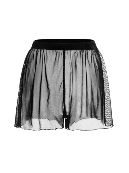 

sheer mesh lettuce trim cover up x61d#, White;black