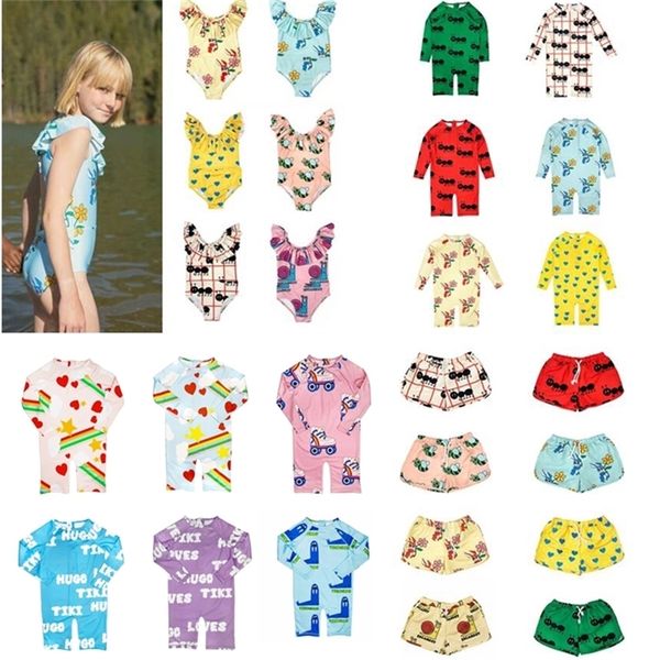 

upf 50 kids swimwear hugo loves tiki summer baby girls bikini suit long sleeve swimsuit boys bathing swimming clothes 220525, Blue