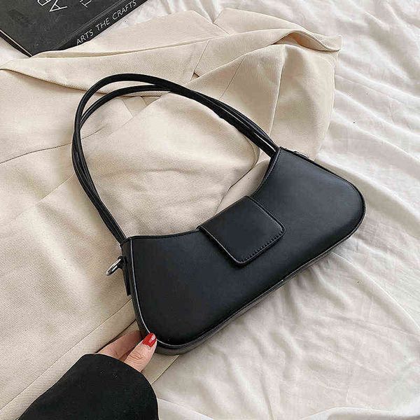 

2022 summer brand pu leather women's designer underarm handbag with short handle luxury brand one shoulder crossbody bags y220513