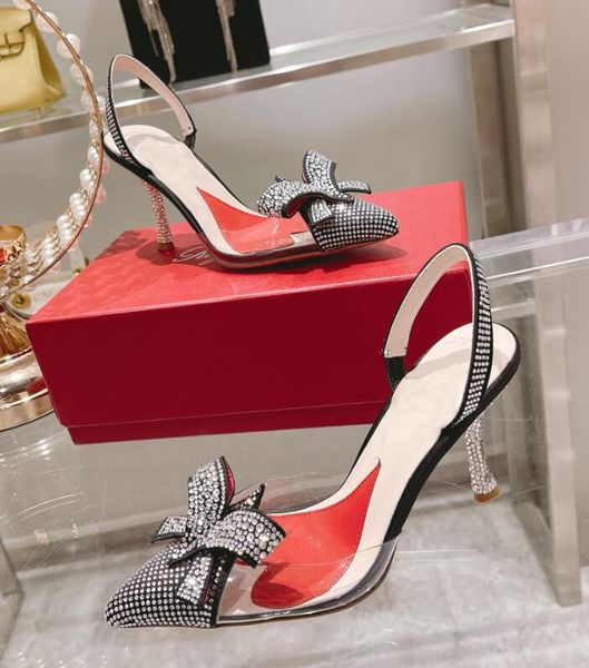 

2022 luxury designer slippers love insole high heel sandals drill upper sheepskin liner leather outsole women shoes party out follow high 8, Black