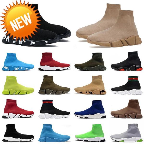 

classic nude speed 2 .0 socks shoes winter mens womens oudoor knit ankle boots big size us 12 13 graffity trainer italy paris vintage beige, Black