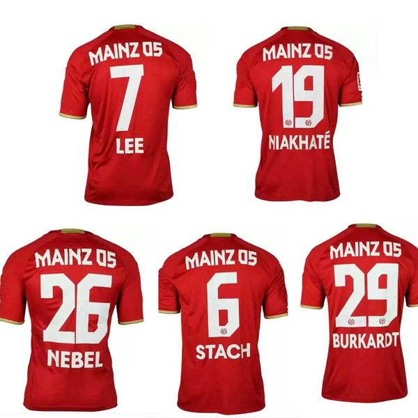 

22-23 mainz customized home thai quality soccer jerseys yakuda local online store #7 lee #6 stach #19 niakhate #26 nebel #29 burkardt footba, Black;yellow