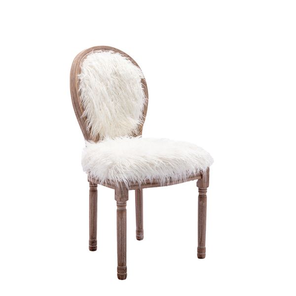 

2022 dining room furniture faux fur french dining chair with rubber legs set of 2