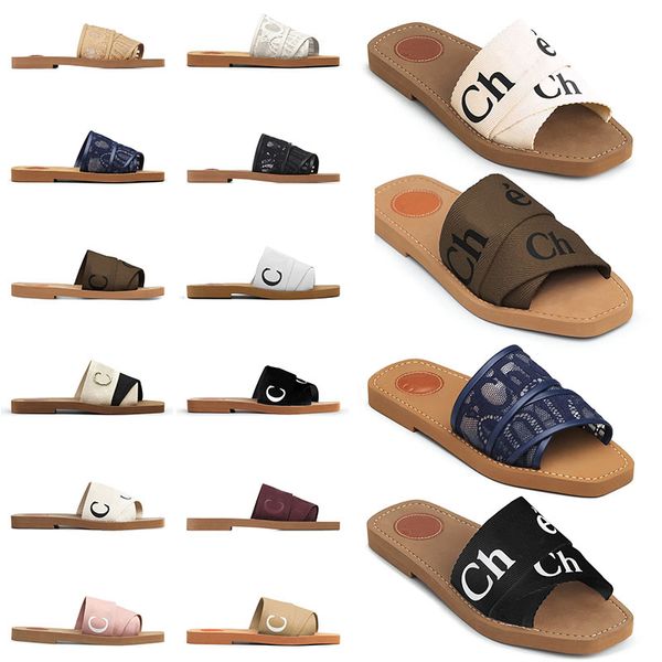 Muli legnosi pantofole piatte sandali designer di vetrini in gomma tessuto in pizzo scarpa estiva