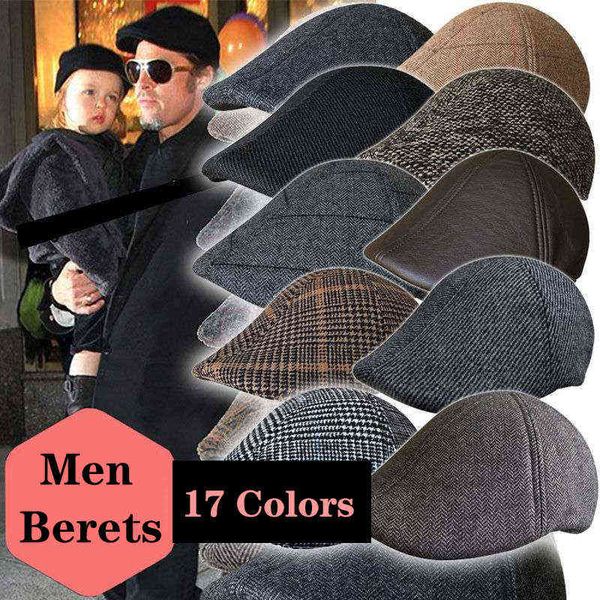 

men british casual berets newspaper seller hat spring autumn winter retro beret hats men peak painter caps forward gatsby cabbie hats j22072, Blue;gray