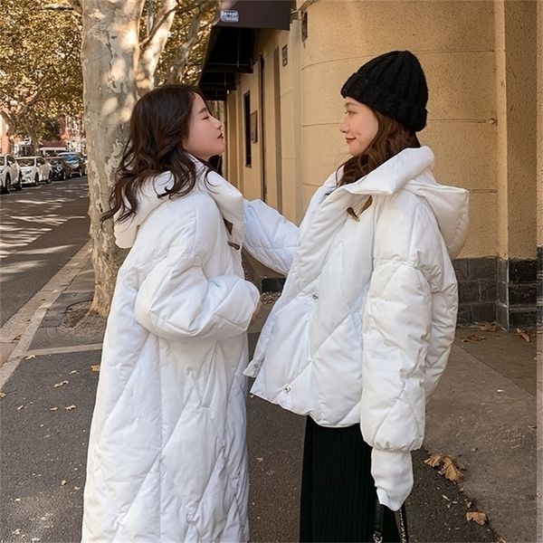 

jacket women winter fashion warm thick solid short style cotton padded parkas coat stand collar  xxl 201125, Black