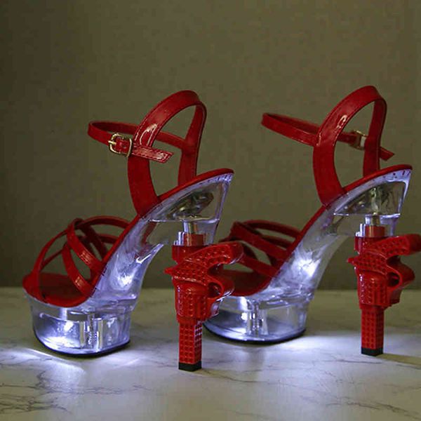 

dress shoes sandals fish mouth high heel women model nightclub catwalk party show pole dancing large size 34-43 buckle sandals 9ioi, Black