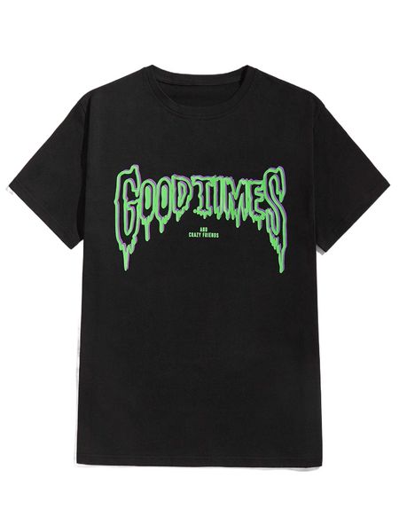 

romwe guys letter tee b7p8#, White;black