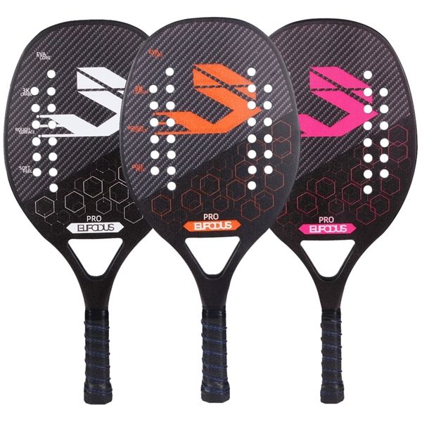 

raket tenis pantai serat 3k karbon penuh raket profesional permukaan kasar untuk pria dan wanita dengan penutup tas pelindung 220621